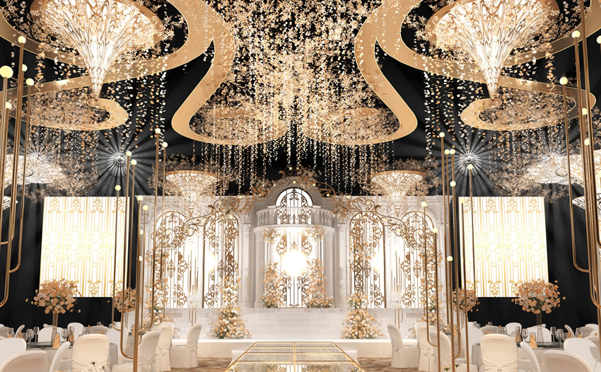 蓝田花木兰喜事汇金色大厅效果展示